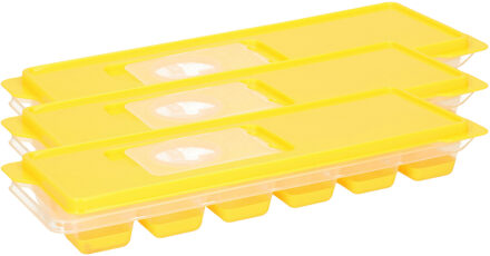 Excellent Houseware IJsklontjes - Set van 4x stuks - ijsblokjes vormpjes - 12 vaks - plastic - met a