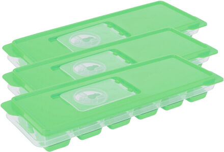 Excellent Houseware ijsklontjes tray - Set van 3x stuks - ijsblokjes vormpjes - 12 vakjes - kunststo