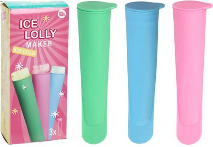 Excellent Houseware Ijslollymaker siliconen 3-delig verschillende