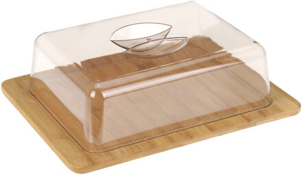 Excellent Houseware Kaas stolp vershouddoos/serveerplankje 26 x 20 x 7 cm - Kaasplankjes Multikleur