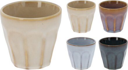 Excellent Houseware Keine luxe gekleurde porseleinen espresso koffiekopjes - set 4x stuks - 90 ml
