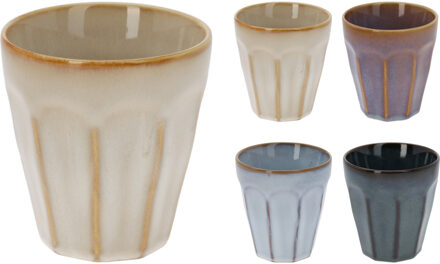 Excellent Houseware Keine luxe gekleurde porseleinen lungo koffiekopjes - set 4x stuks - 250 ml