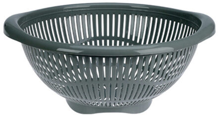 Excellent Houseware Keuken vergiet/zeef - grijs - kunststof - 30 x 31 x 14 cm