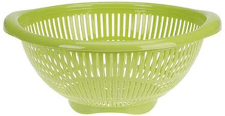 Excellent Houseware Keuken vergiet/zeef - groen - kunststof - 30 x 31 x 14 cm