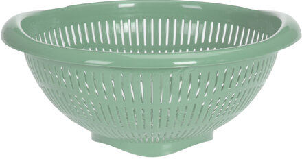 Excellent Houseware Keuken vergiet/zeef - groen - kunststof - 30 x 31 x 14 cm