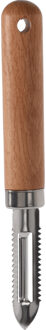 Excellent Houseware Keukengerei fruit aardappel schilmes - RVS - houten handvat - 18 cm