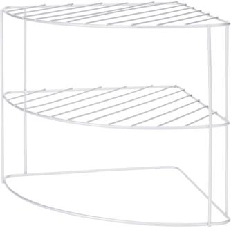 Excellent Houseware Keukenhoekrek metaal 23x23x21cm grijs Wit
