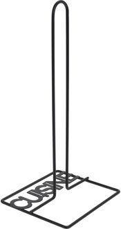 Excellent Houseware Keukenrolhouder - voor 1 rol - metaal/rvs - zwart - 35 x 12 cm