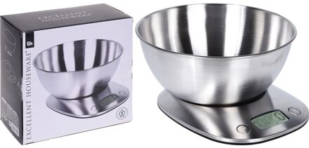 Excellent Houseware Keukenweegschaal Met Kom Zilver