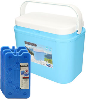 Excellent Houseware koelbox kunststof blauw 10 liter met 3x koelelementen