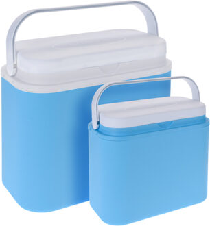 Excellent Houseware Koelboxen set - blauw - 10 en 30 liter - 2 stuks - koelboxen