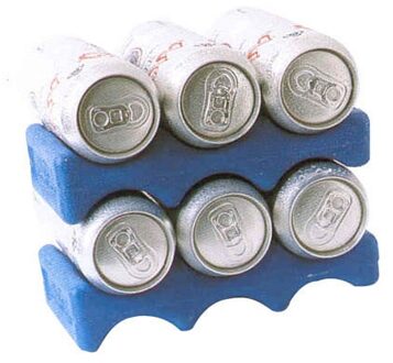 Excellent Houseware Koelelement voor blikjes - 2x stuks - blauw - 600 gram - 22 x 11 cm
