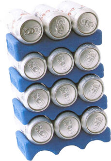 Excellent Houseware Koelelement voor blikjes - 4x stuks - blauw - 600 gram - 22 x 11 cm