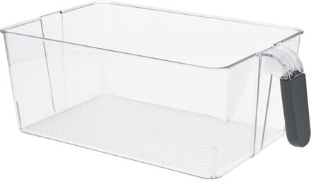 Excellent Houseware Koelkast/keuken organizer bak - transparant - kunststof - L31 x B18 x H11 cm - groente lade