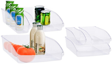 Excellent Houseware Koelkast/keuken organizer bakken set 6x stuks - transparant - kunststof - groente lades