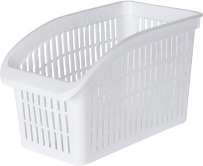 Excellent Houseware Koelkast/keuken organizers open mand - wit - kunststof - L29 x B16 x H17 cm