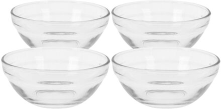 Excellent Houseware Kommen - set 8x - glas - dia 12 cm - schaaltjes - Kommetjes Transparant