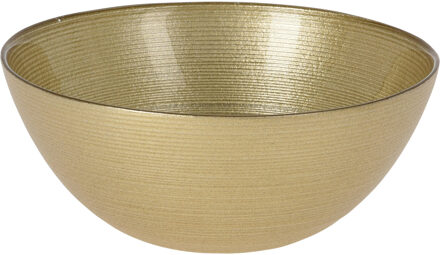 Excellent Houseware Kommetjes/serveer schaaltjes - Athene - glas - D15 x H6 cm - goud - Stapelbaar