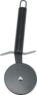 Excellent Houseware Kook/keuken gerei - pizzasnijder - zwart - RVS - 20 cm