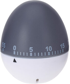 Excellent Houseware Kookwekker/eierwekker in ei vorm - kunststof - 7 cm - grijs/wit