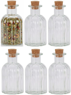 Excellent Houseware Kruidenpotjes / kleine voorraadpotjes - 12x stuks - glas - transparant - 120 ml - Weckpotten