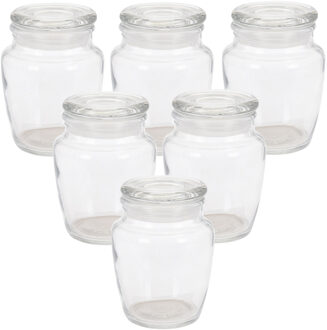 Excellent Houseware Kruidenpotjes/voorraadpotjes - 12x stuks - glas - transparant - 150 ml - Voorraadpot