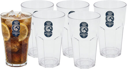 Excellent Houseware Longdrink glas - 12x - 370 ml - onbreekbaar kunststof - herbruikbaar