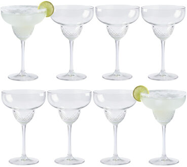 Excellent Houseware Margaritha glazen - 8x stuks - glas - 300ml - cocktail - cocktailglazen - margaritha glazen