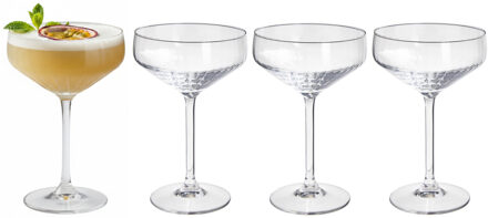 Excellent Houseware Martini glazen - 8x stuks - glas - 300ml - met streep - martini glas - cocktailglazen