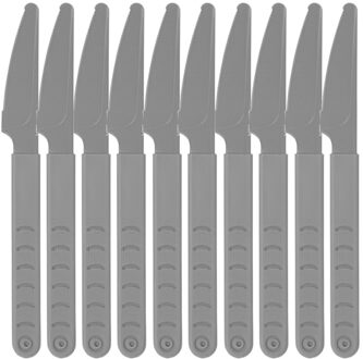 Excellent Houseware Messen - 20x stuks - grijs - kunststof - 18 cm - herbruikbaar