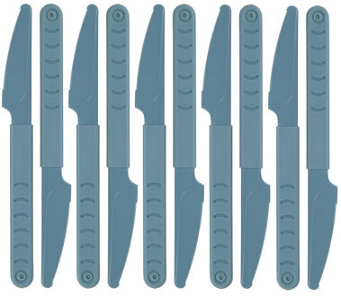 Excellent Houseware Messen - 40x stuks - blauw - kunststof - 18 cm - herbruikbaar