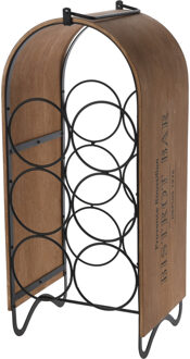 Excellent Houseware Metalen wijnflessen rek/wijnrek bistrot bar voor 6 flessen 21,5 x 18 x 49 cm