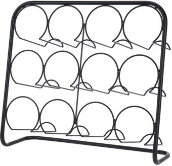 Excellent Houseware Metalen wijnflessen rek/wijnrek voor 12 flessen 45 x 14 x 38 cm