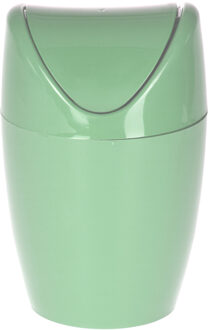 Excellent Houseware Mini prullenbakje - groen - kunststof - keuken aanrecht model - 1,5 Liter - 12 x 17 cm - Prullenbakken