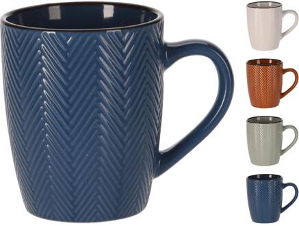 Excellent Houseware Mok aardewerk 370ml Ø8,5xH10cm verschillende