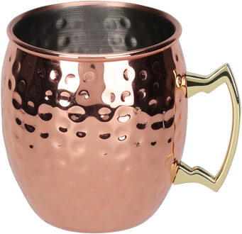 Excellent Houseware Moscow Mule beker - RVS - koperkleurig - 500 ml - cocktailglazen - Cocktailglazen Bruin