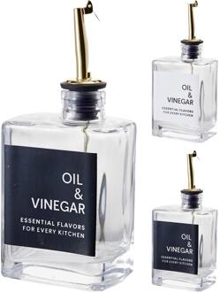 Excellent Houseware Olie/azijnfles glas 280ml verschillende