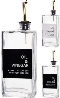 Excellent Houseware Olie/azijnfles glas 500ml transparant