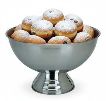 Excellent Houseware oliebollen schaal - op voet - RVS - 39 x 24 cm
