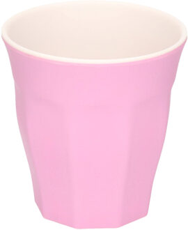 Excellent Houseware Onbreekbare kunststof/melamine roze drinkbeker 9 x 8.7 cm voor outdoor/camping Paars