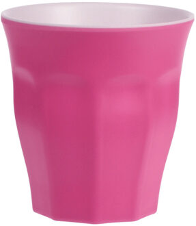 Excellent Houseware Onbreekbare kunststof/melamine roze drinkbeker 9 x 8.7 cm voor outdoor/camping