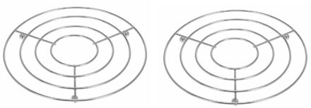 Excellent Houseware Onderzetter - 2x - zilver - metaal - Dia 20 cm - rond - pannenonderzetter