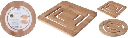 Excellent Houseware Onderzetter bamboe 20x20cm bruin