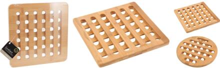 Excellent Houseware Onderzetter bamboe fsc 20x20cm bruin