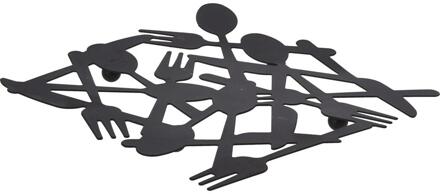 Excellent Houseware Onderzetter metaal 19x19cm zwart