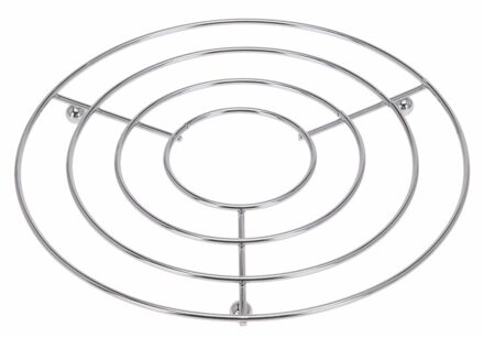 Excellent Houseware Onderzetter - zilver - metaal - Dia 20 cm - rond - pannenonderzetter