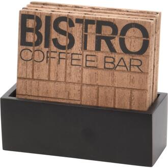 Excellent Houseware Onderzetterset Bistro 11,5x4,5x10cm bruin