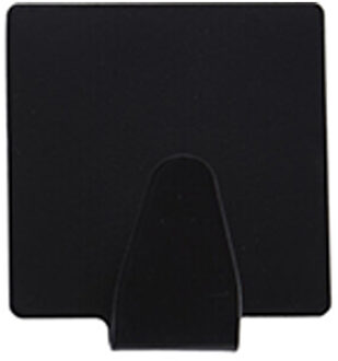 Excellent Houseware ophang haakjes - zelfklevend - vierkant - zwart - 2x stuks - rvs