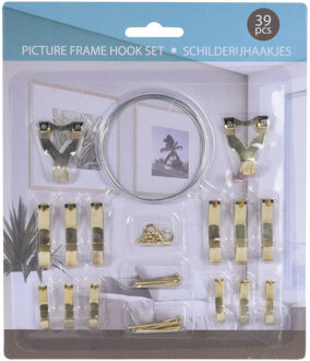 Excellent Houseware Ophanghaakjes voor schilderijen/canvassen/schilderdoeken - 39 delige set