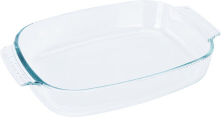 Excellent Houseware Ovenschaal van glas - ovaal - 2.7 Liter - 34 x 22 x 6 cm - vaatwasser bestendig